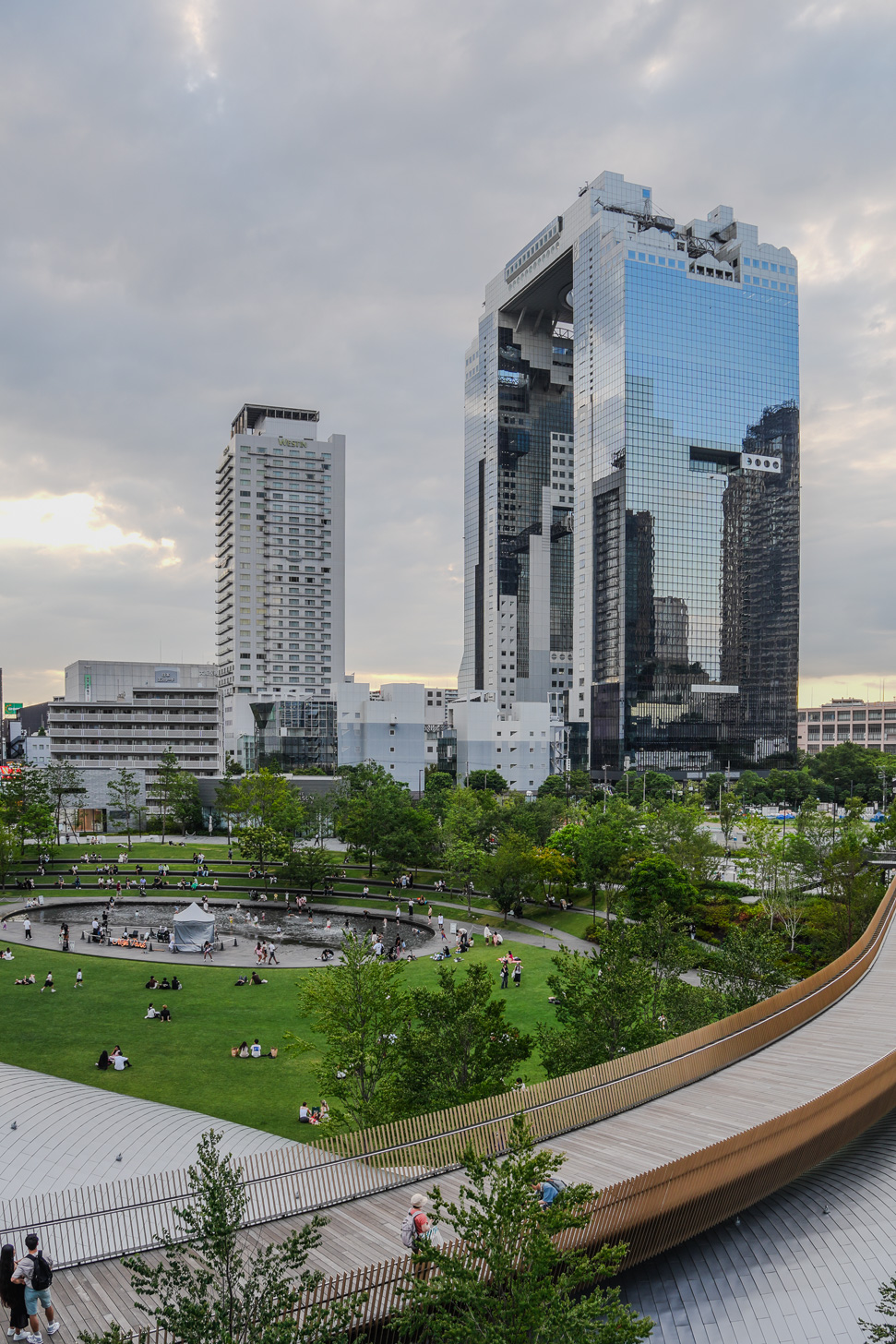 View of Umeda Sky Building from Grand Green Osaka