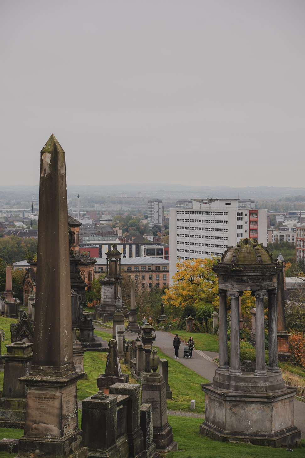 View over Glasgow from cememtery